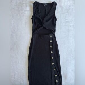 Lulu's Black Twist Front Maxi Dress